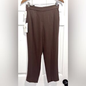NWT Aritzia Babaton Conan Cropped Crepe Pants Rich Mocha Brown Trousers Size 2